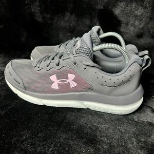 Under Armour Charged Assert 10 3026179-108 Womens 9.5 Running Shoes Gray Sneaker